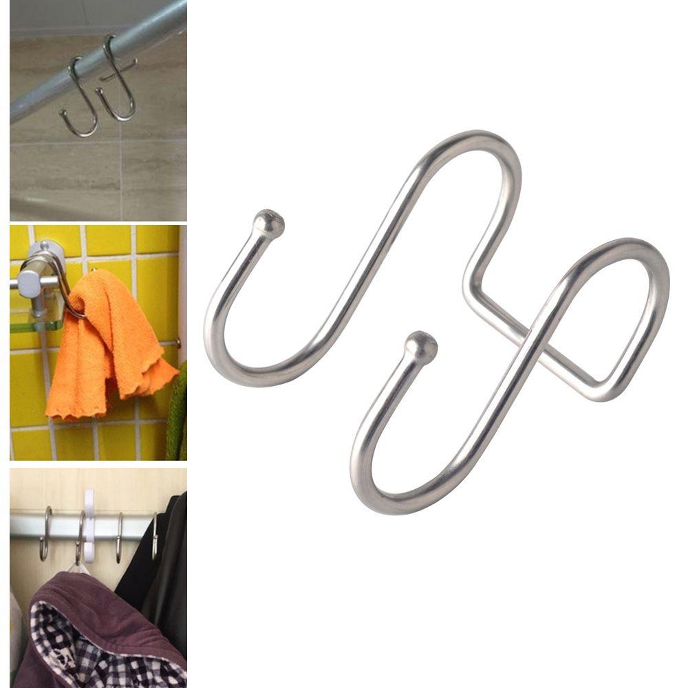 Bathroom Organizer Holder Hanger Storage Rack Double S Shaped Hook Clasps Hooks