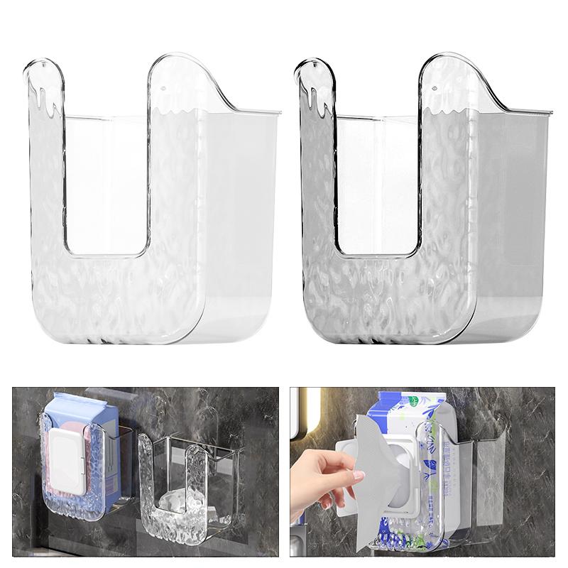 Пластиковая настенная коробка для салфеток, самоклеящаяся, без проколов, держатель для бумажных полотенец, перевернутый вверх дном, экономящий место контейнер для салфеток для ванной комнаты