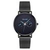 European and American Fashion Blue Needle Two-eyed Men's Watch Men's Watch Milan Quartz Watch with Mesh Belt