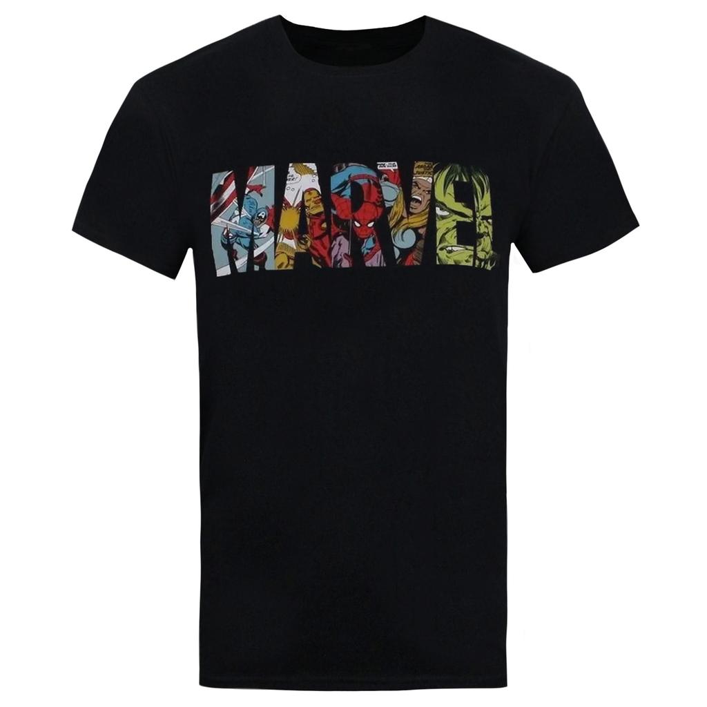 Marvel Mens Comic Strip Logo T-Shirt