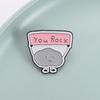 YOU ROCK Inspirational Cloud Brooch Zinc Alloy Lapel Badge Bag Clothes Decorative Brooch Statement Accessory