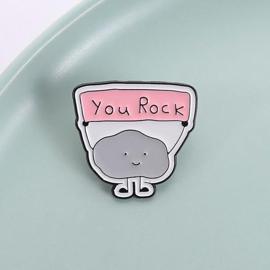 YOU ROCK Inspirational Cloud Brooch Zinc Alloy Lapel Badge Bag Clothes Decorative Brooch Statement Accessory
