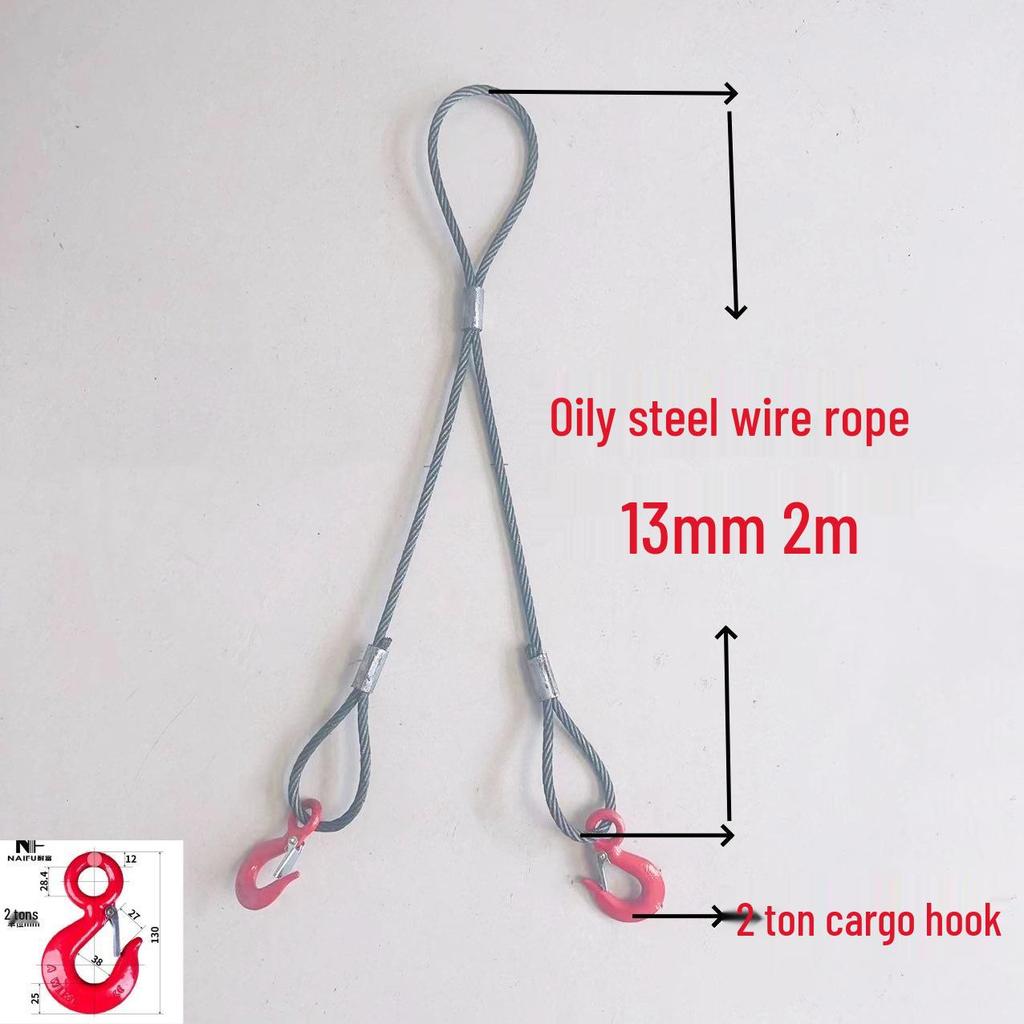Двухветвевой строп из плетеного стального каната с крюками для такелажа при обслуживании кранов