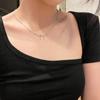 Simple Hollow Liquid Irregular Bow Pendant Necklace Female  Retro Clavicle Chain Party Gifts Jewelry Accessories
