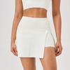 Women's Solid Color Side Slit Bilayer Quick Drying High Waisted Skirt Pants