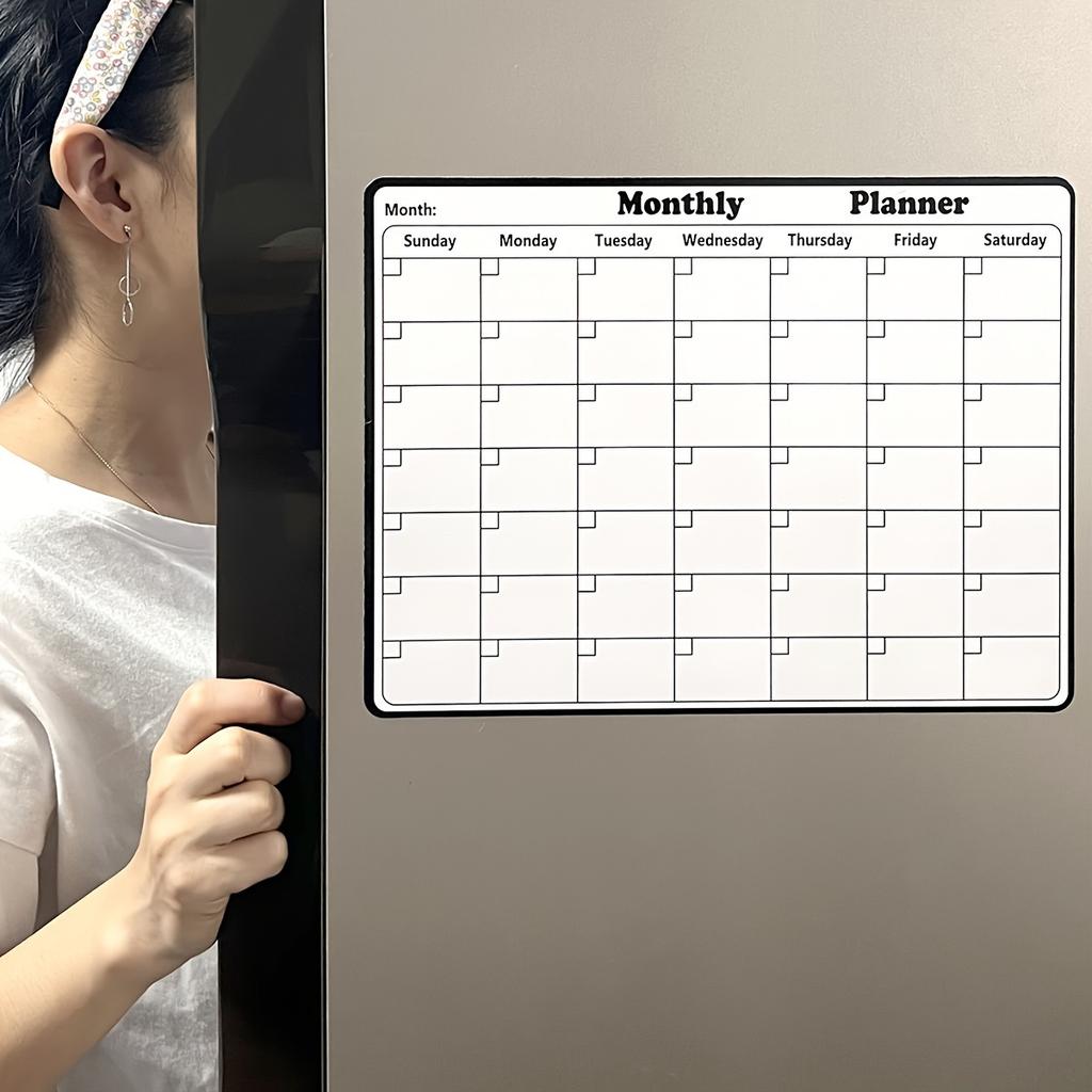 Stylish Magnetic Dry Erase Calendar - Versatile Monthly Planner for Refrigerator - Easy Kitchen Organization & Decor