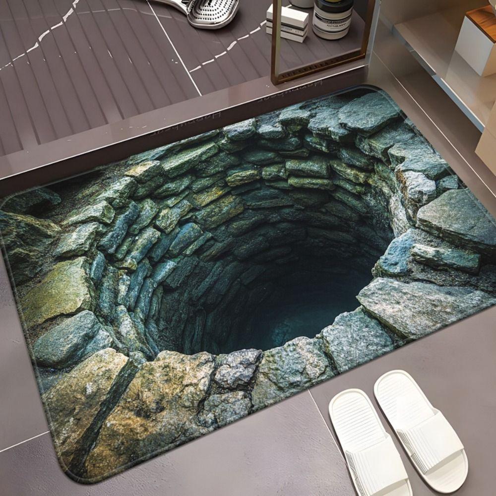 3D пловрик для ванной Нескользящий коврик для двери спальни Креативный коврик-дверь Оптическая иллюзия Декор для дома