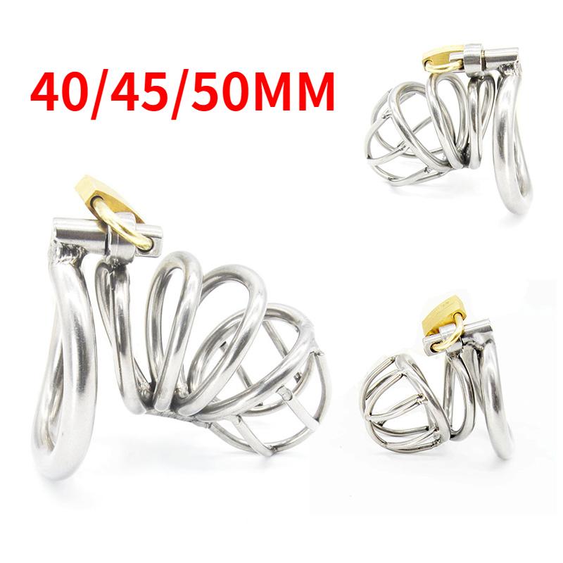 Stainless Steel Male Chastity Device Adult Cock Cage with Arc-shaped Cock Ring  Sex Toy Bondage Men Chastity Belt A224