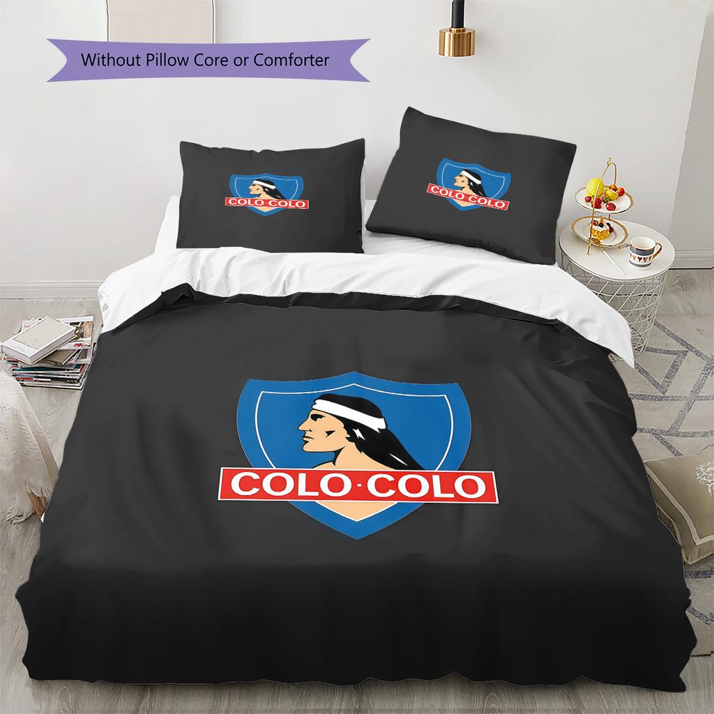 Club Deportivo Colo-Colo Pattern Bedding Quilt Set Home Decoration Gift (1 * duvet cover + 2 * pillowcase without core)