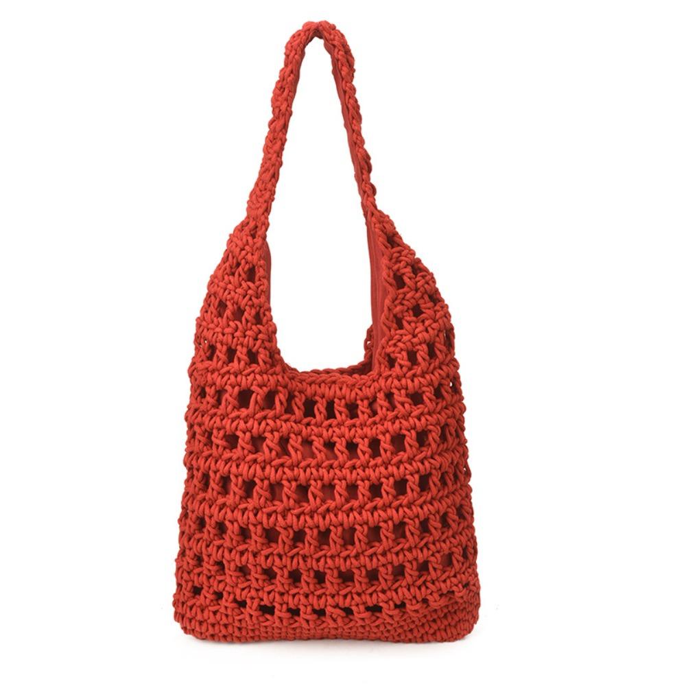 Korean Style Hollow Out Knitted Weave Bag Braided Beach Bag Sweet Crochet Tote Bag Ladies/Girls