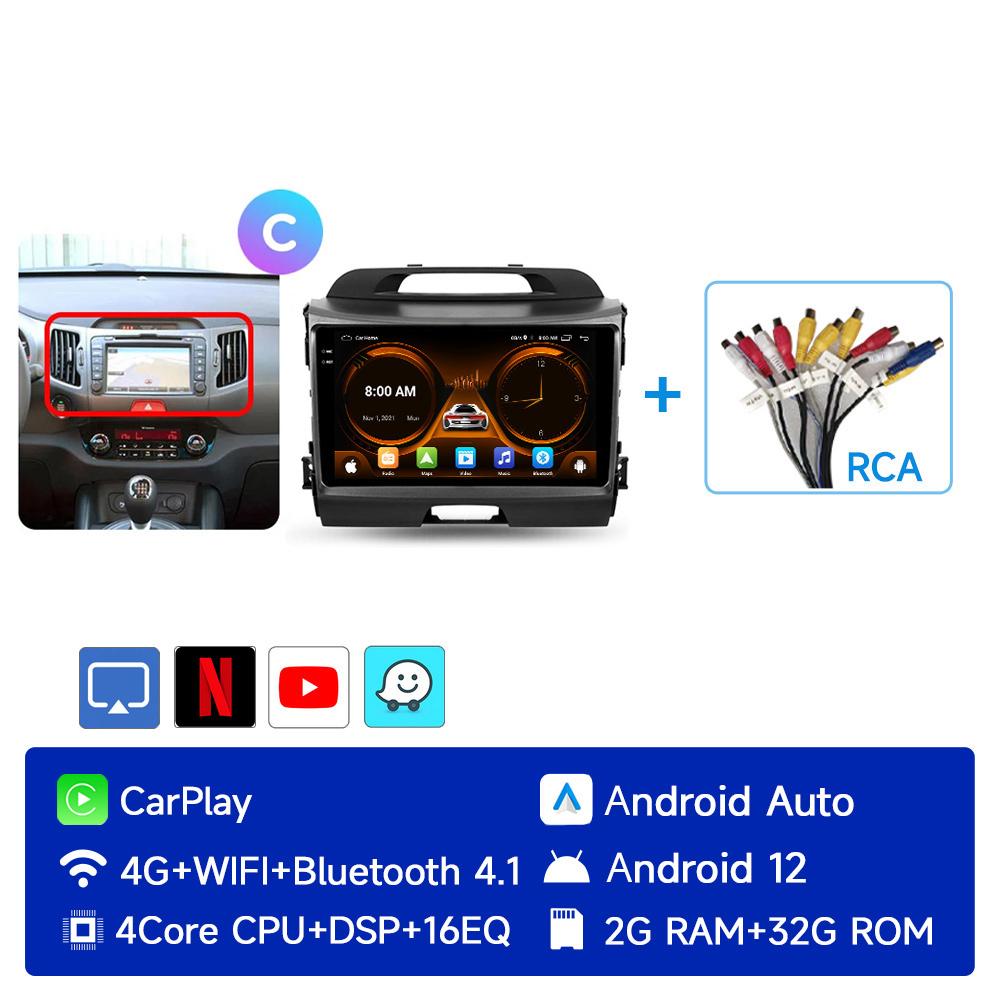 JIUYIN AI Голосовое 2 din Android Авто Радио Для KIA Sportage 3 2010-2016 Carplay 4G Авто Мультимедиа GPS 2din автомагнитола