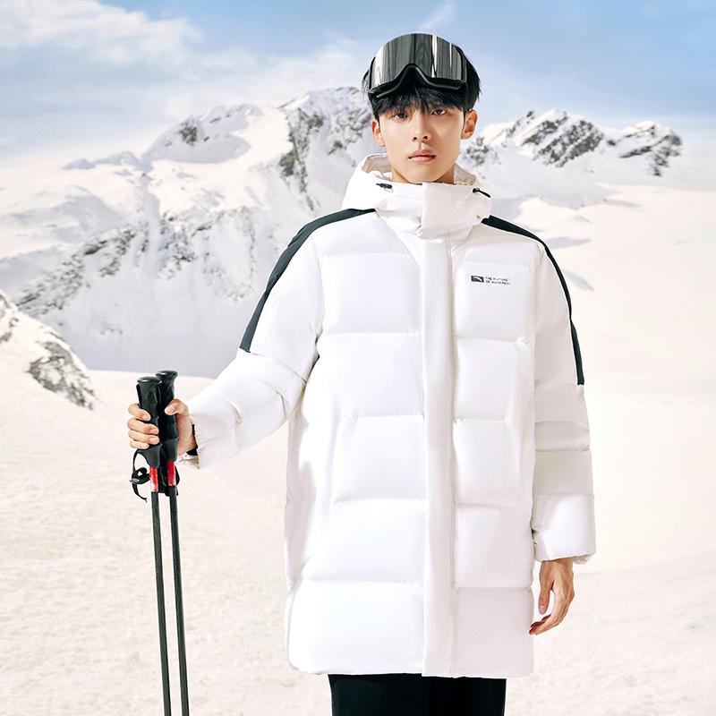 Anta Champion All-Weather Series Color-Block пуховик с капюшоном и длинным рукавом на молнии мужская верхняя одежда 952347908-1
