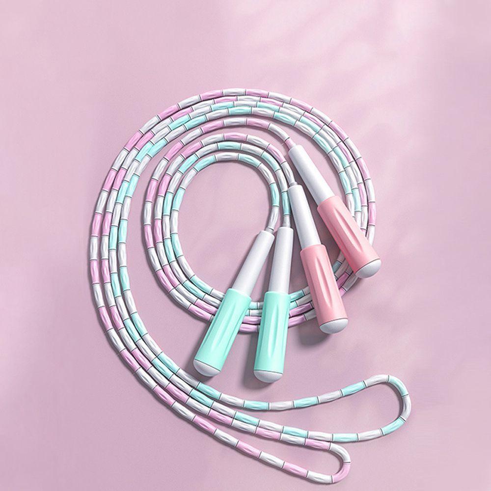 Оборудование Регулируемая сегментированная мягкая скакалка с бусинами Скакалка для прыжков Скакалка Фитнес-скакалка