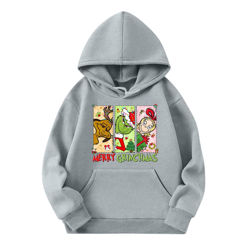Child Fashion Lightweight Long Sleeve Pullover With Pockets Print Hoodie