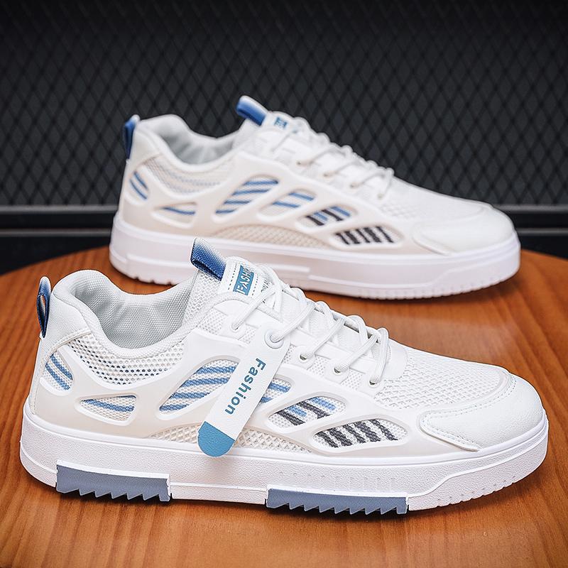 Новые белые вулканизированные кроссовки мужские сетчатые дышащие повседневные прогулочные спортивные туфли для мужчин модные кроссовки на плоской подошве мужские кроссовки 2023