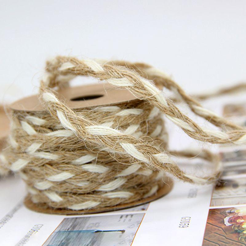 5m Double Color Natural Jute Twine Rope String Cord DIY Craft Burlap Scrapbook