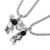 Couples Matching Necklaces Unique Design Titanium Steel Spaceman Pendant for Friends Men Women