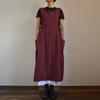 Women's Cotton Hemp Apron High Waist Long Circumference Home Dress Loose Long Dress