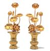 Matsuyama Shinto Buddhist Supplies Store Tokobana Set with Vase, Size 5, 7-Stem, Pair (Set of 2), Buddhist Flowers, Aluminum Flowers, Brass Vase, Gold