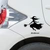 Halloween Black Broom Riding Witch Decoration Paste Painting For Wall Car And