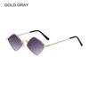 Trendy Small Metal UV Protection Film Men's Shades Sun Glasses Women's Sunglasses Diamond Shape