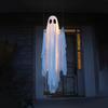 Halloween Outdoor Decoration - 5ft Large Hanging Swing Halloween Decoration With String Lights - Scary Cute Decoration For Front Porch Patio Tree