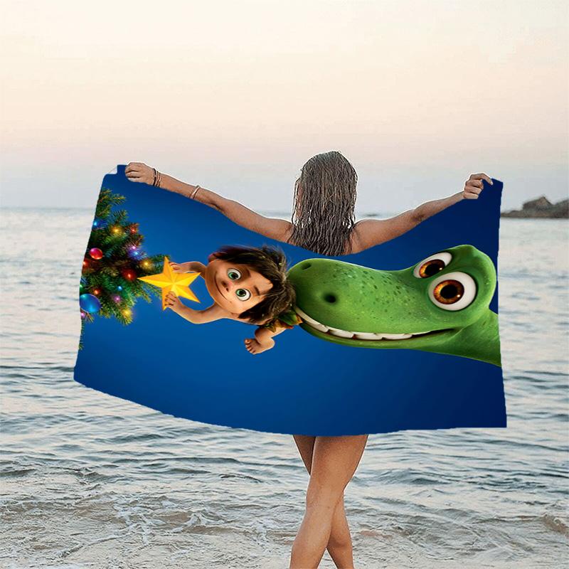 1pc The Good Dinosaur1 Beach Towel, Beach and Seaside Swimming Pool Equipment, Fashion Pattern, Rectangular, Travel Essentials