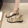 Модные сандалии с перекрестными ремешками для женщин, лето 2025, удобные, универсальные, полые, дышащие, на мягкой подошве, для улицы, пляжа