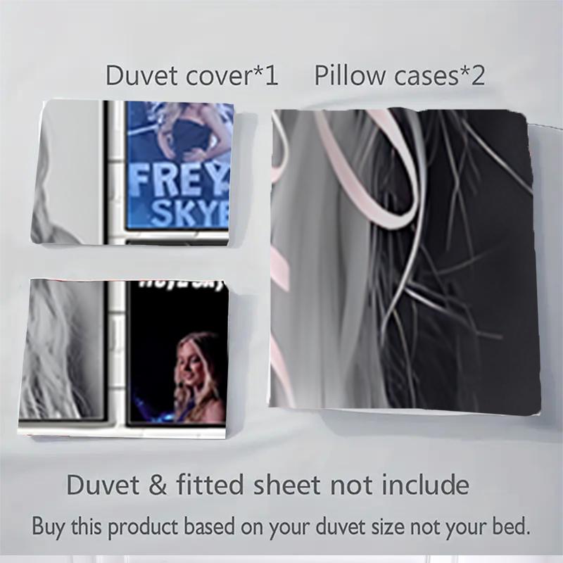3Pcs Freya Skye Music Collage Bedding Sets For All Sizes New 3D Printed Bed Cover Comforter Duvet Cover Pillowcase Bedroom Decoration