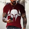 Vintage Men's T Shirt 3d Sparta Print Short Sleeve Tops Summer Street Hip Hop T-shirts For Men Oversized Tee Shirt Man Clothing