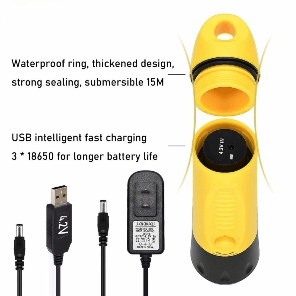 Фонарь для дайвинга с фиксированным фокусом и большим радиусом действия 1200 лм Подводное освещение