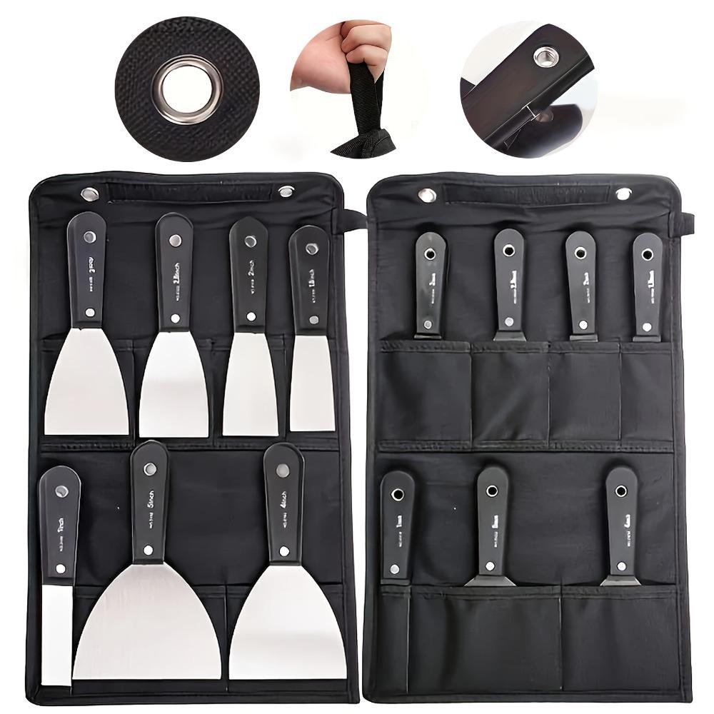7 Piece Stainless Steel Putty Knife Set with Storage Bag
