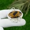 Bauxite Gemstone Art Deco Anniversary Wife Pendant Jewelry 925 Sterling Silver