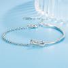 Personalized Sweet Bow Bracelet for Women with Unique Design Sense, High Grade Half Round Light Luxury Diamond Spliced Cute Bracelet