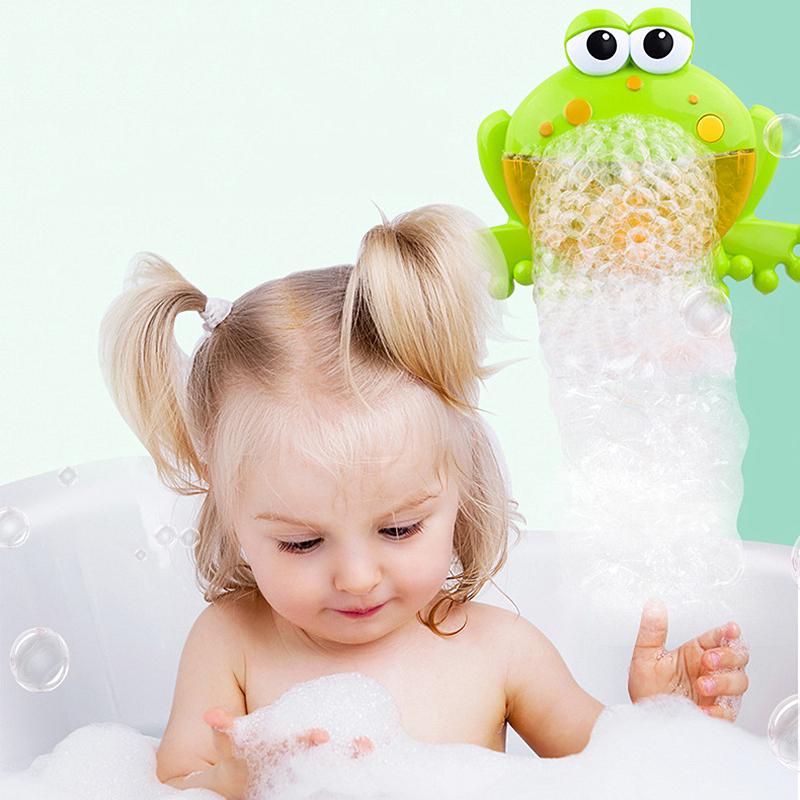 Automatic Bubble Machine Frog Shape Bubble Maker Baby Music Bath Toy