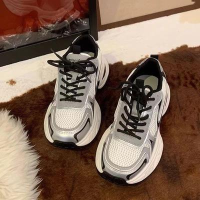 Повседневные туфли на платформе Silver, универсальные, весна-лето, новые, увеличивающие рост, повседневные туфли Daddy, женская обувь