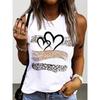 2024 New Women's Crew Neck Tank Top Leopard Print And Love Print Women's Tank Top Street Fashion Women's Casual Tank Top