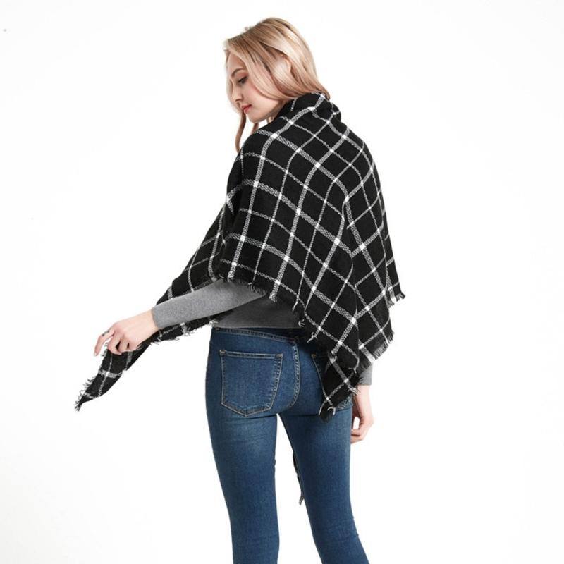 Женский зимний шарф фишу на ощупь как кашемир с яркой зимней шалью-накидкой Зимняя офисная накидка Легко сочетающийся фишу