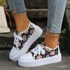 Fashion Large Size Canvas Shoes for Women's Printed Floral Casual Shoes Sneakers  Platform Shoes