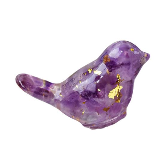 Натуральный камень красочная фигурка птицы позитивная целебная энергия ручная работа искусственный кристалл мини-статуэтка птицы украшение для домашнего офиса настольный орнамент