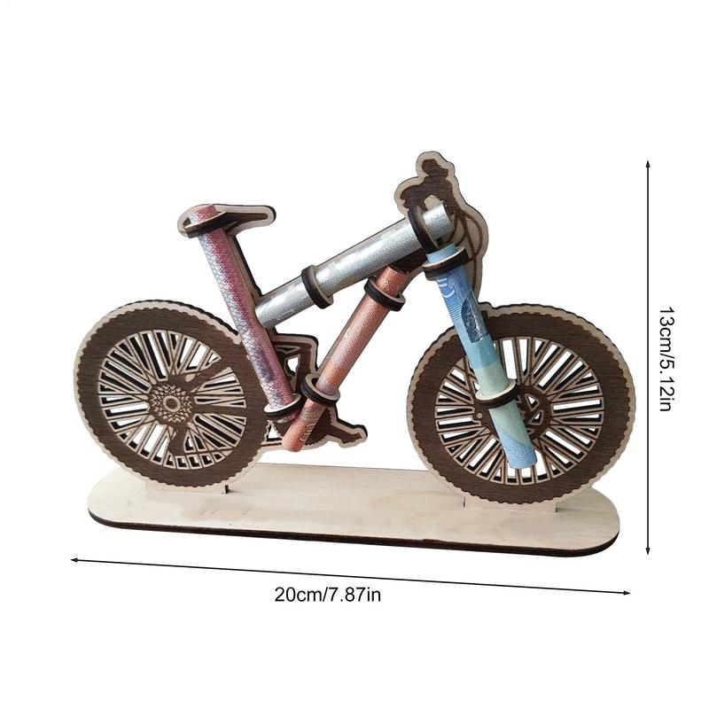 Money Holder Wood Holiday Cash Holder Motorcycle Bike Shape Desktop Ornament For Table Bookshelf Birthday Blessing Supplies