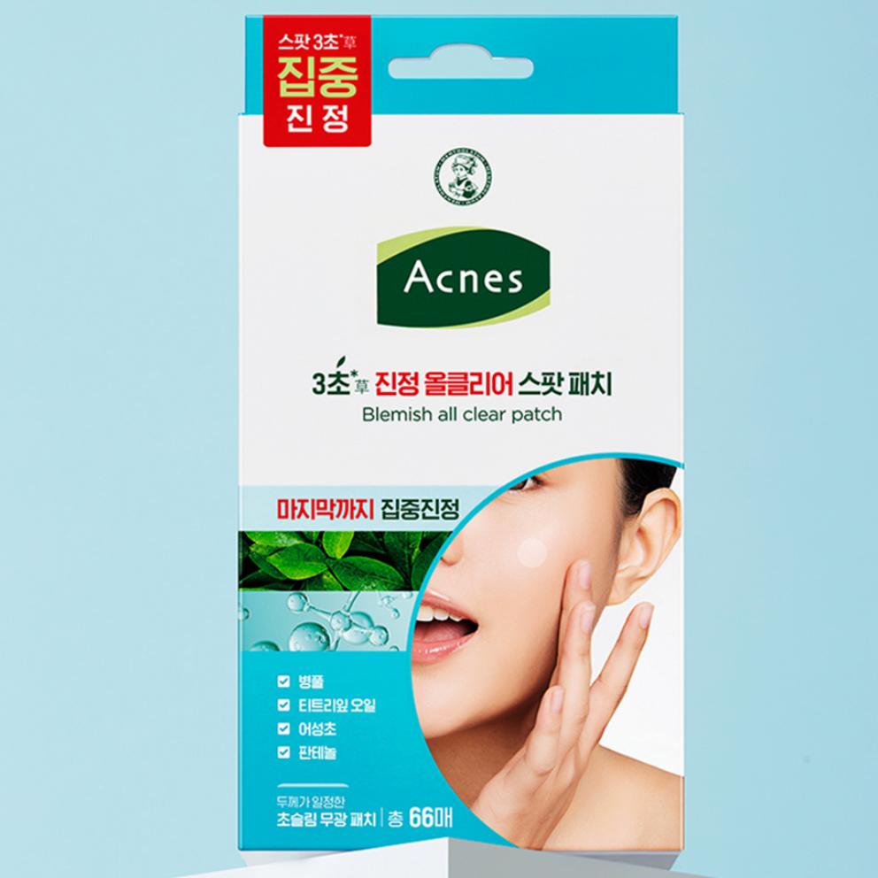 [Acnes] 3 Sec Calming All Clear Spot Patch (8mm x 24p + 10mm x 42p Set, 66 patches)