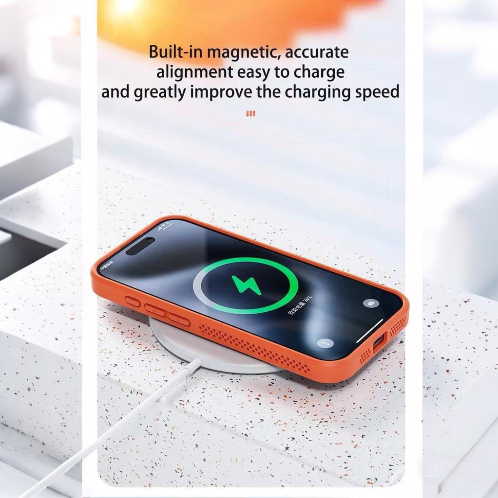 Теплоотводящая сетка для магнитного чехла Magsafe для беспроводной зарядки iPhone 16 15 14 Plus 13 12 11 Pro Max, дышащий чехол