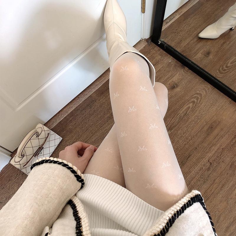 Новые весенне-летние ультратонкие белые чулки jk жаккардовые чулки с сердечками просвечивающие кружевные сексуальные колготки черные шелковые