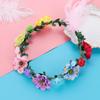 With Adjustable Ribbon Girls Floral Wreath Rose Flower Crown Bridal Halo Headpiece Bohemia Garland