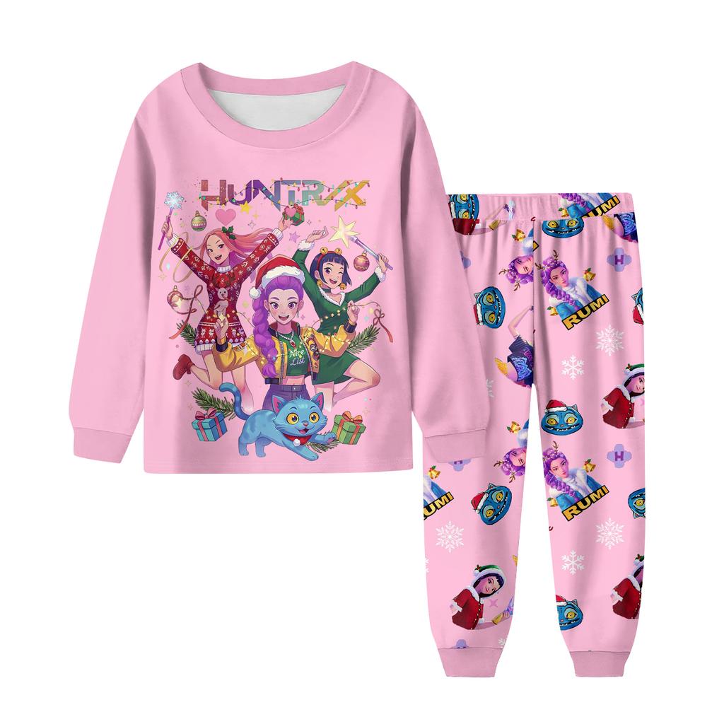 Children's Fashion Suit Skirt Round Neck Long Sleeve Top Pants