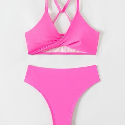 Новый однотонный сексуальный кинк кросс простой купальник