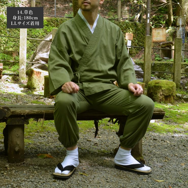 Хлопок Размер Трава Светлый Летний Хлопок Японский 100% Самэ, Тонкий, 3L, Зеленый, Зеленый, Мужской, Летний, Фестивальный, Брюки, Рабочая одежда, Пижама, Домашняя одежда,