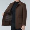 New Winter Double-sided Cashmere Coat for Middle-aged Men, Removable Down Liner Windbreaker, Casual Dad Woolen Coat
