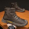 Мужская обувь зима новая повседневная высокая обувь Мартин на толстой подошве утепленная теплая хлопковая обувь мужская уличная износостойкая обувь